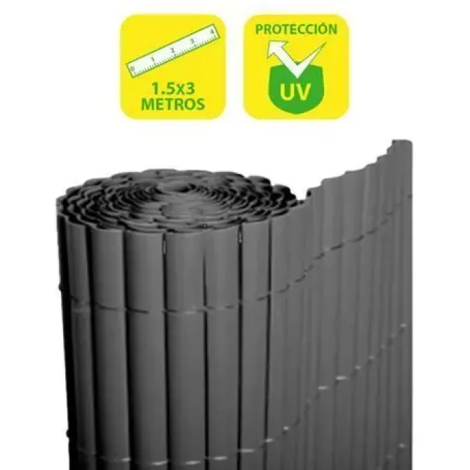 SUNGARDEN CAÑIZO PLASTICO DOBLE CARA 1.5X3M - COLOR GRIS OSCURO