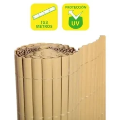 SUNGARDEN CAÑIZO PLASTICO DOBLE CARA 1X3M - COLOR MARRON CLARO