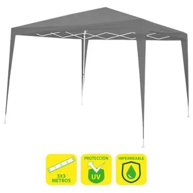 SUNGARDEN CARPA ACERO RAFIA 3X3M - COLOR GRIS
