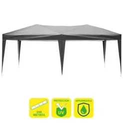 SUNGARDEN CARPA PLEGABLE ACERO 3X6M - COLOR GRIS