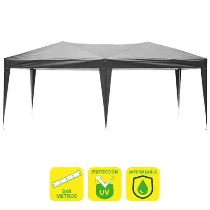 SUNGARDEN CARPA PLEGABLE ACERO 3X6M - COLOR GRIS