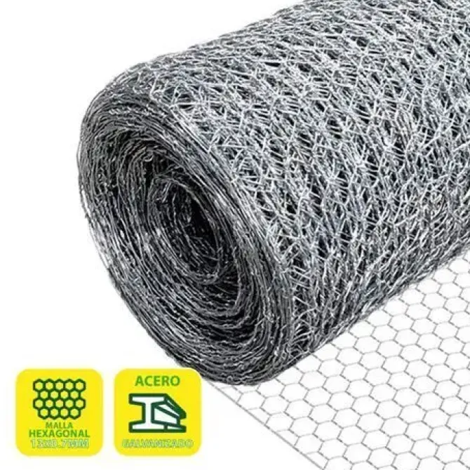 SUNGARDEN MALLA GALLINERO HEXAGONAL 13X0.7MM 1X50M - COLOR GRIS