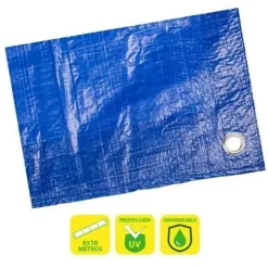 SUNGARDEN TOLDO / LONA CON OJALES DE METAL 8X10M - COLOR AZUL