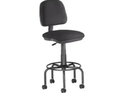 TABURETE CON RESPALDO ROCADA PARA MESA DE DIBUJO NEGRO REGULABLE EN ALTURA HASTA 725 MM TELA IGNIFUGA