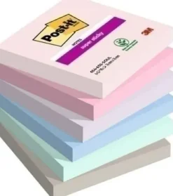 TACO NOTAS POST-IT 654 SUPER STICKY 76X76 COLORES SOULFUL PACK DE 6