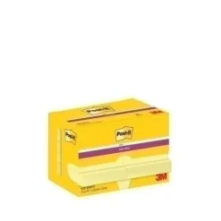 TACO NOTAS POST-IT 622 SUPER STICKY 47,6X47,6 AMARILLO CANARIO PACK DE 12