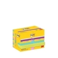 TACO NOTAS POST-IT 622 SUPER STICKY 47,6X47,6 COLORES MIAMI PACK DE 12