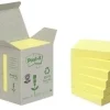 TACO NOTAS POST-IT RECICLADOS 653 38X51 AMARILLO 100H TORRE DE 6