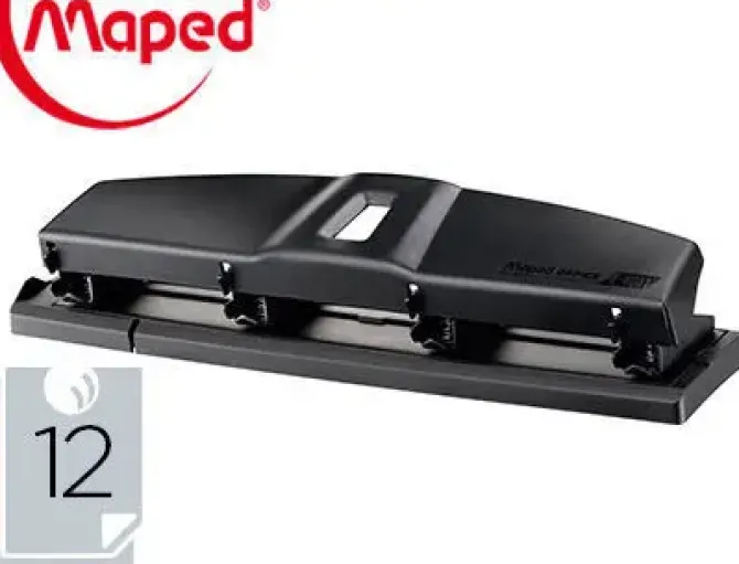 TALADRADOR MAPED ESSENTIALS METAL 4 TALADROS CAPACIDAD 12 HOJAS COLOR NEGRO