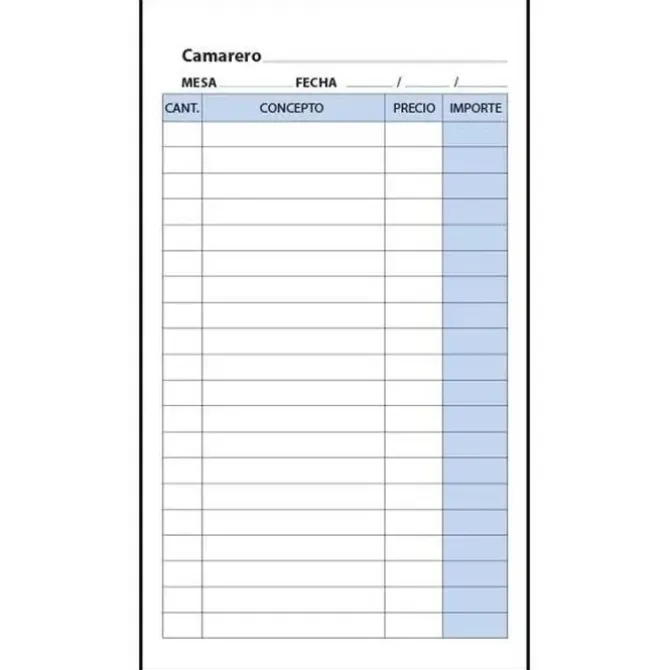 TALONARIO PLUS CAMARERO 90X126DUPLIC