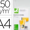 TAPA DE ENCUADERNACION Q-CONNECT CARTON DIN A4 BLANCO SIMIL PIEL CAJA DE 100 UNIDADES