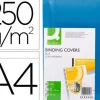 TAPA DE ENCUADERNACION Q-CONNECT CARTON DIN A4 AZUL SIMIL PIEL 250 GR CAJA DE 100 UNIDADES