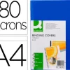 TAPA DE ENCUADERNACION Q-CONNECT PVC DIN A4 OPACA AZUL 180 MICRAS CAJA DE 100 UNIDADES