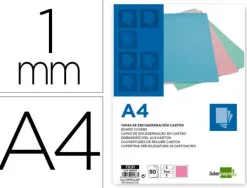 TAPA ENCUADERNACION LIDERPAPEL CARTON A4 1 MM ROSA PAQUETE DE 50 UNIDADES