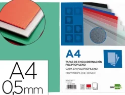TAPA ENCUADERNACION LIDERPAPEL POLIPROPILENO A4 0.5 MM VERDE TRANSLUCIDO PAQUETE DE 100 UNIDADES
