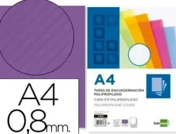 TAPA ENCUADERNACION LIDERPAPEL POLIPROPILENO ONDULADO A4 0.8 MM VIOLETA PAQUETE DE 50 UNIDADES