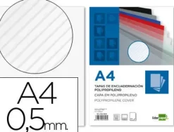 TAPA ENCUADERNACION LIDERPAPEL POLIPROPILENO RAYADO A4 0.5MM TRANSPARENTE PAQUETE DE 100 UNIDADES