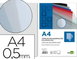 TAPA ENCUADERNACION LIDERPAPEL POLIPROPILENO A4 0.5MM AHUMADA PAQUETE DE 100 UNIDADES