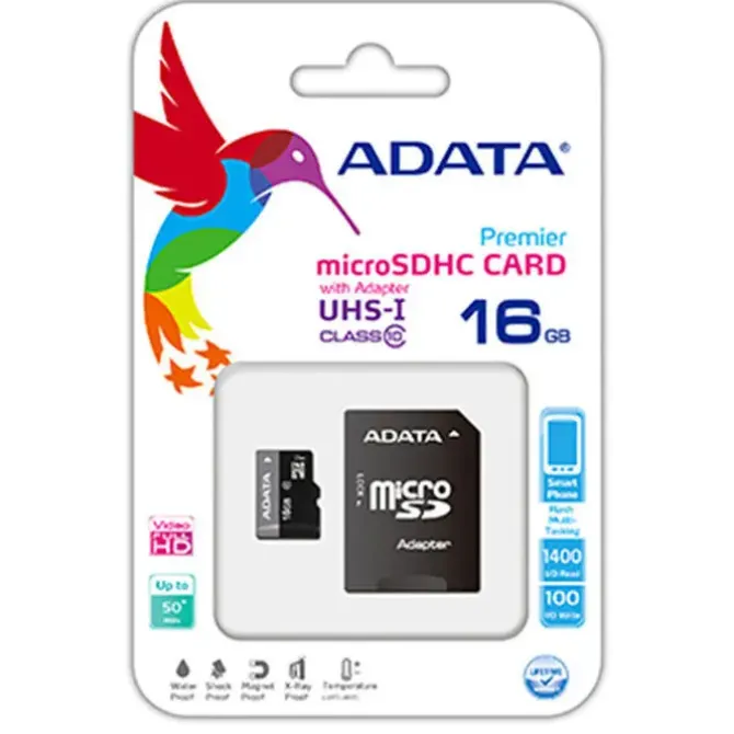 TARJETA MEMORIA ADATA MICRO CL10 16GB AUSDH16GUICL1 MAK248080