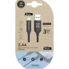 TECHONETECH CABLE USB-A MACHO A LIGHTNING MACHO 1M - RECUBIERTO DE NYLON TRENZADO