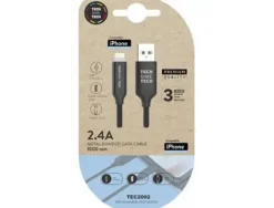TECHONETECH CABLE USB-A MACHO A LIGHTNING MACHO 1M - RECUBIERTO DE NYLON TRENZADO