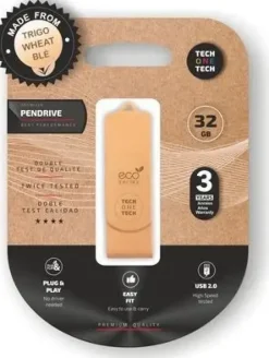 TECHONETECH ECOTECH MEMORIA USB 2.0 32GB (PENDRIVE) - FABRICADO CON PAJA DE TRIGO