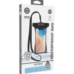 TECHONETECH FUNDA IMPERMEABLE PARA SMARTPHONE HASTA 7.5 - CON COLGANTE - RESISTENCIA IPX8 - FABRICADA EN TPU