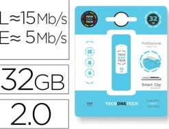 TECHONETECH PRO SMART CLIP MEMORIA USB 2.0 32GB (PENDRIVE)