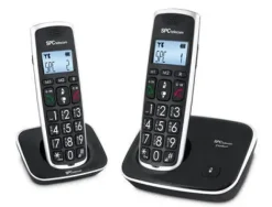 TELEFONO INALAMBRICO SPC DUO TELECOM 7609-N COLOR NEGRO IDENTIFICADOR DE LLAMADAS AGENDA PANTALLA