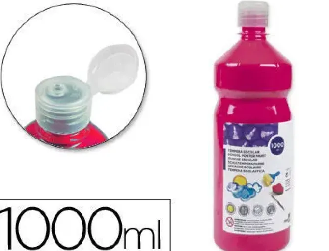 TEMPERA LIQUIDA LIDERPAPEL ESCOLAR 1000 ML FUCSIA