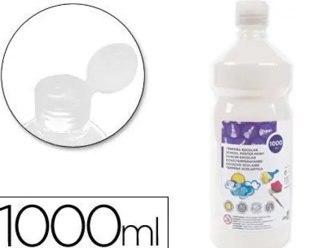 TEMPERA LIQUIDA LIDERPAPEL ESCOLAR 1000 ML BLANCO