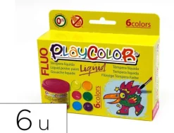 TEMPERA LIQUIDA PLAYCOLOR LIQUID FLUO 40 ML CAJA 6 UNIDADES COLORES SURTIDOS