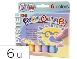 TEMPERA SOLIDA EN BARRA PLAYCOLOR PASTEL ONE CAJA DE 6 UNIDADES COLORES SURTIDOS