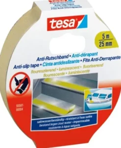 TESA CINTA ANTIDESLIZANTE ADHESIVA FLUORESCENTE 5MX25MM AMARILLA