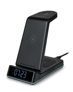 THOMSON CL750IS ESTACION DE CARGA POR INDUCCION 4 EN 1 - RELOJ DESPERTADOR Y LUZ NOCTURNA - COMPATIBLE CON ANDROID - COLOR NEGRO