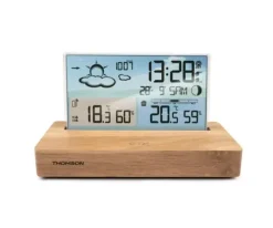THOMSON CT600 ESTACION METEOROLOGICA - RELOJ DESPERTADOR - COLOR MADERA/BLANCO