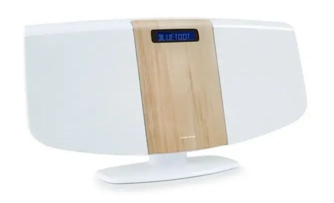 THOMSON MIC401BT MICRO CADENA BLUETOOTH -REPRODUCTOR DE CD, RADIO FM - POTENCIA MUSICAL 60W - MANDO A DISTANCIA - COLOR BLANCO/MADERA