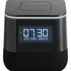 THOMSON RADIO RELOJ DESPERTADOR - PANTALLA LCD - DOBLE ALARMA - LUZ AJUSTABLE - COLOR NEGRO