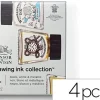 TINTA CALIGRAFICA WINSOR&NEWTON SET DE 4 BOTES COLORES METALICOS 14 ML