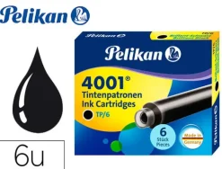 TINTA PARA PLUMAS PELIKAN NEGRA -CAJA 6 CARTUCHOS