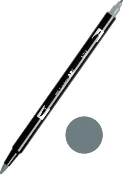 TOMBOW ABT ROTULADOR N52 DOBLE PUNTA PINCEL Y PUNTA FINA 0,8MM COLOR N79 GRIS TEMPLADO 2