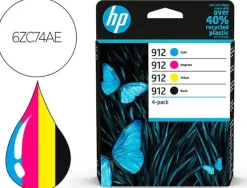 TONER HP 912 -6ZC74AE MULTI PACK NEGRO / CIAN / MAGENTA / AMARILLO