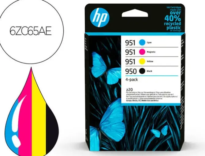 TONER HP 950BK/951- 6ZC65AE MULTIPACK NEGRO/ CIAN / MAGENTA / AMARILLO