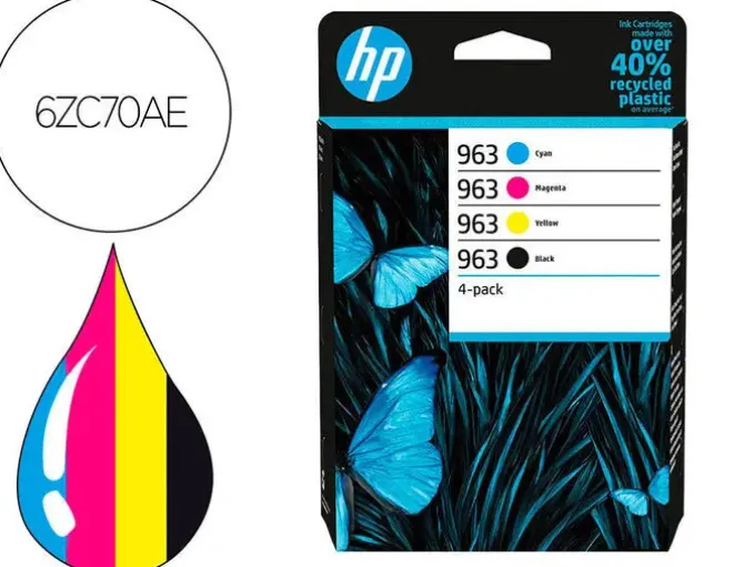 TONER HP LASER 963-6ZC70AE MULTIPACK NEGRO / CIAN / MAGENTA / AMARILLO