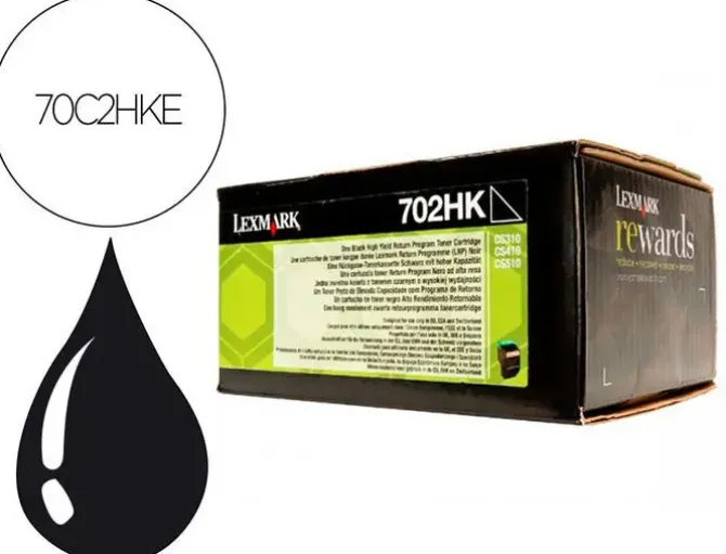 TONER LASER LEXMARK 702HKE NEGRO 4000 PAGINAS