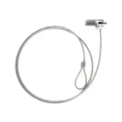 TOOQ CABLE DE SEGURIDAD UNIVERSAL CON COMBINACION PARA PORTATILES - BLOQUEO DE 4 DIGITOS - ACERO 4.5MM - LONGITUD 1.50M