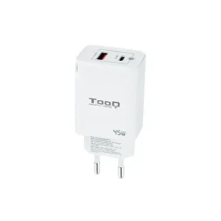 TOOQ CARGADOR DE PARED GAN USB-C/PD + USB-A/QC 45W - COLOR BLANCO