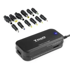 TOOQ CARGADOR UNIVERSAL PARA PORTATIL 90W - USB - 12 ADAPTADORES - VOLTAJE 15-24V