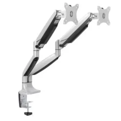 TOOQ SOPORTE DE MESA CON BRAZOS ARTICULADOS PARA 2 MONITORES DE 13-32 - GIRATORIO E INCLINABLE - PISTON DE GAS - PESO MAX 9KG X BRAZO - VESA 100X100MM