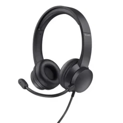 TRUST AYDA AURICULARES CON MICROFONO - DIADEMA AJUSTABLE - ALMOHADILLAS ACOLCHADAS - CONTROL DE VOLUMEN EN AURICULAR - CABLE DE 1.80M - COLOR NEGRO